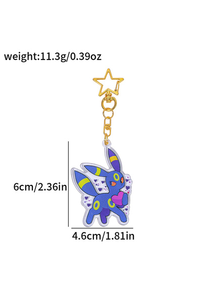 Choice1 SS0370-6 1pc/9pcs Pokemon Series Keychain - Cute Simple Design Bag Ba...