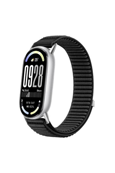 Choice سوار نايلون أسود لسوار Mi Band 10 و9 و8، متوافق مع سوار Mi Band 10 و9 ...