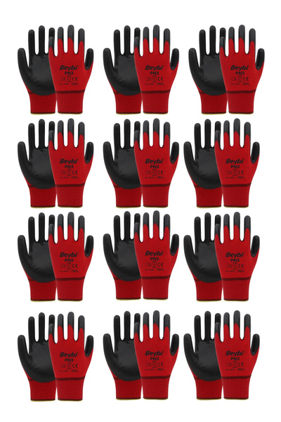Beybi Pn3 Nitrile Coated Work Gloves 12 Pack Work Gloves