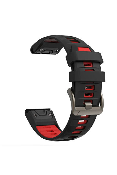 Choice13 سوار ساعة QuickFit أسود وأحمر مقاس 22 مم لساعات Fenix8 (47 مم، 51 مم...