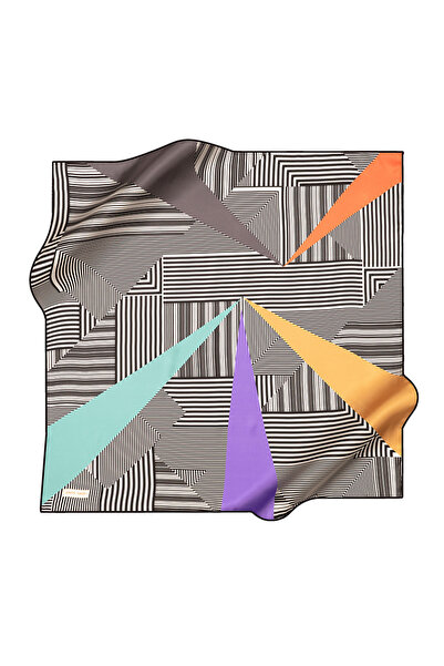 Pierre Cardin White 90X90 Silk Crepe Satin Scarf