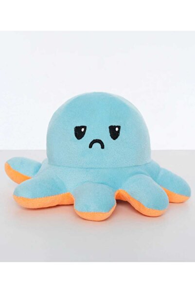 TOPROCKSTORE Mod Değiştiren Ahtapot Duygulu İki Yüzlü Peluş Oyuncak 20 Cm Hed...