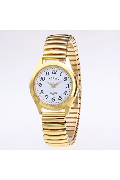 Choice4 ساعة يد أنيقة للرجال، بسوار ذهبي مطاطي، تعمل بالكوارتز، مناسبة للأزوا...