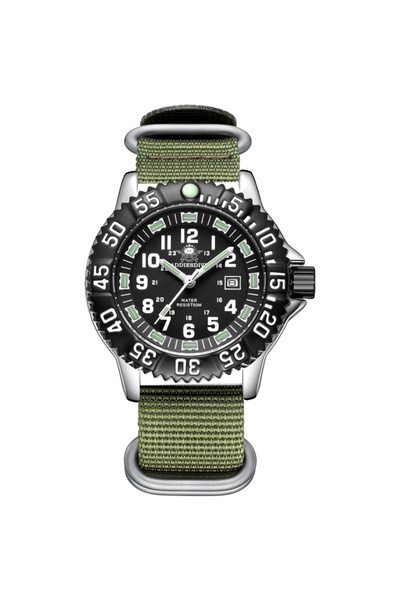 Choice3 ساعة ADDIESDIVE رجالية أنيقة من النايلون الأخضر، بتصميم تناظري، مقاوم...