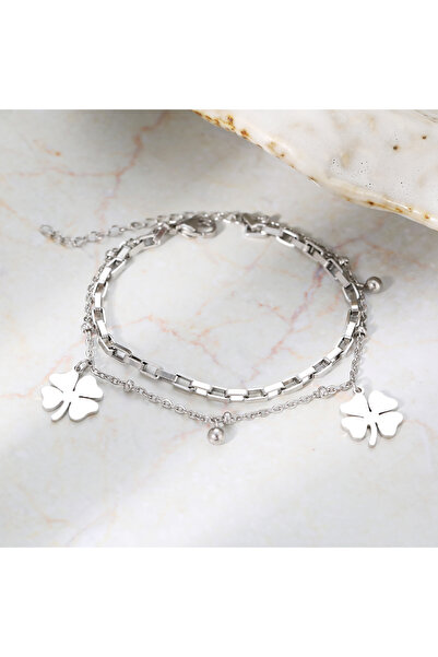 Choice1 B120 Stainless Steel Bracelets Trendy Fine Bell Clovers Pendant Beads...