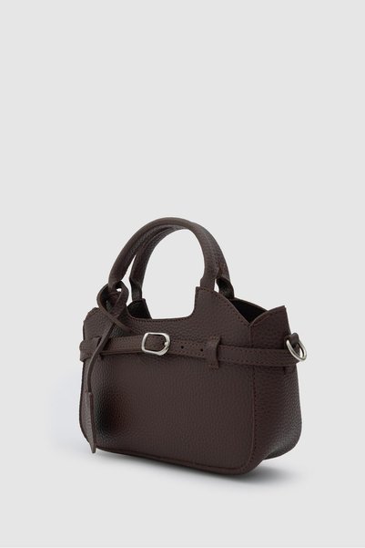 Shule Bags Osa Belt Detailed Crossbody Bag Bitter Brown