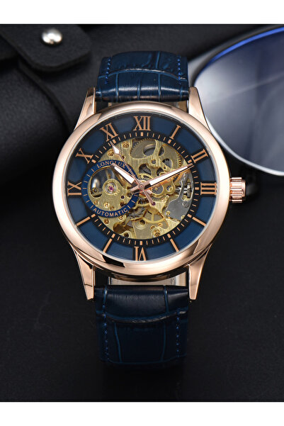 Choice1 8020LM Blue Rose Men automatic watch luxury rome mechanical watches w...
