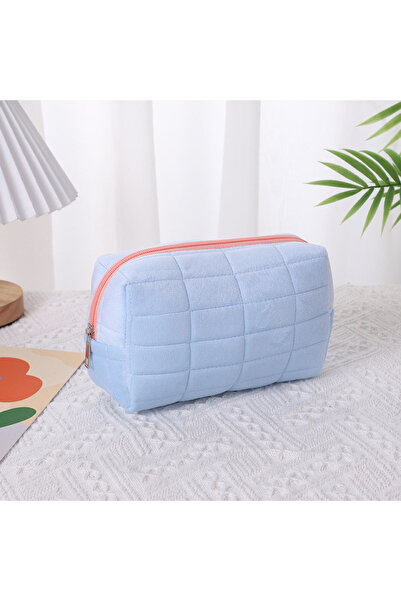 Choice حقيبة مكياج زرقاء، وحقيبة تخزين للوسائد، بتصميم فاخر حقيبة تخزين كبيرة