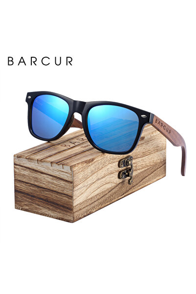 Choice5 BARCUR Polarized SkyBlue Wood BARCUR Black Walnut Wood Sunglasses for...