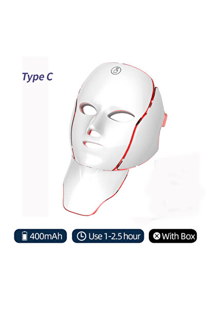 choice2 قناع الوجه والرقبة بتقنية LED من النوع C بسبعة ألوان، قابل لإعادة الش...
