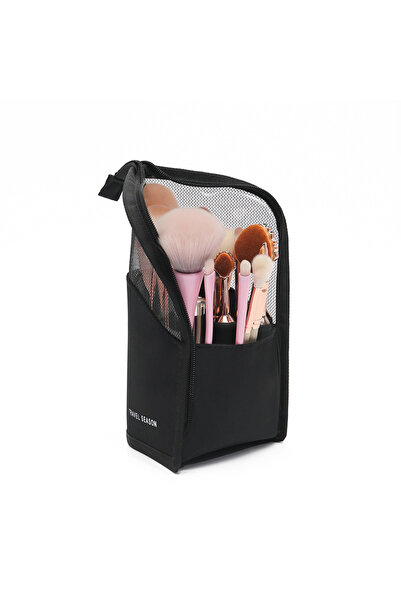 Choice1 حقيبة سوداء فقط، حقيبة مستحضرات تجميل نسائية بحامل، حقيبة مكياج شفافة...