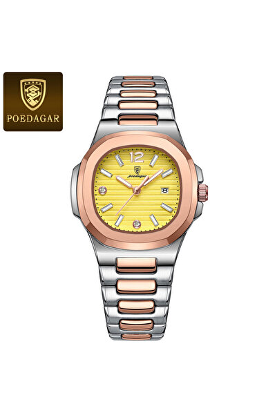 Choice4 708RoseGold Yellow Top Fashion Square Wristwatch For Woman Luminous W...
