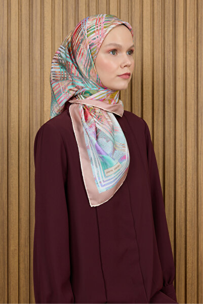 Pierre Cardin Orange 90X90 Silk Crepe Satin Scarf