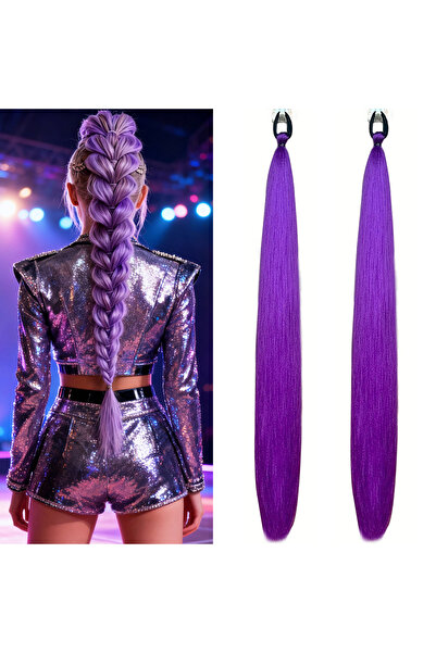 Choice قطعتان من شعر ذيل الحصان المستقيم بطول 28 بوصة من مجموعة Kpop Demon Hu...