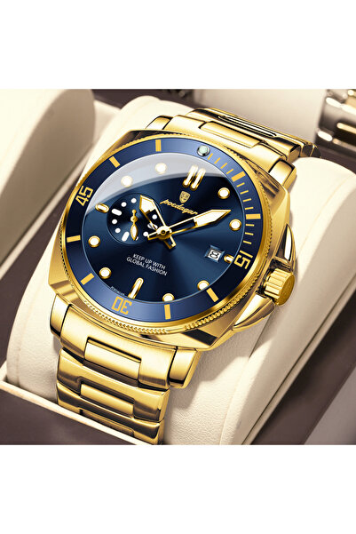 choice2 873 Gold Gold Blue Original Luxury Men's Watches Luminous Waterproof ...