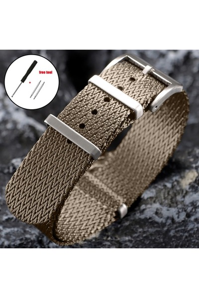 Choice10 20mm Khaki Nylon Sport Strap Universal Men Women Watchband Universal...