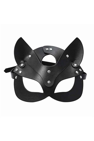 Choice1 Color A 1pc Rivet Embellished Multi-color Leather Cat Ear Mask Is A M...
