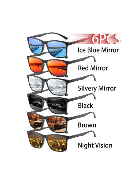 Choice1 6PCSF317(EveryColor) 6 PCS Fashion Vintage Check Square Sunglasses Me...