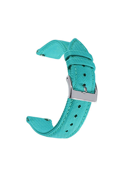 Choice23 سوار ساعة فاخر من قماش الشراع، بلون أزرق مخضر، مقاس 22 مم، مقاوم للم...