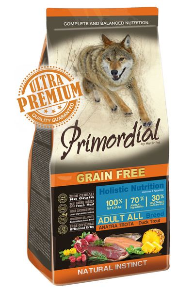Primordial Grain-Free Holistic Dog Adult DuckTrout 12kg