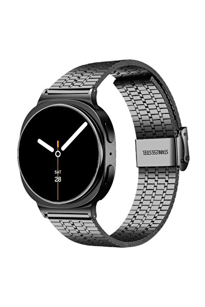 Choice1 سوار ساعة Watch8 أسود مقاس 44 مم من الفولاذ المقاوم للصدأ بسبعة خرزات...