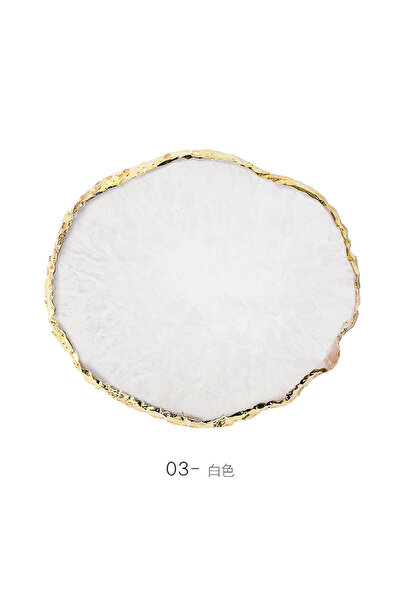 Choice22 لوحة ألوان أظافر عقيق دائرية بيضاء من الراتنج، قطعة واحدة، لتزيين فن...