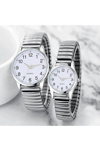 Choice ساعات يد أنيقة للزوجين، لون أبيض، مينا عربي بسيط، ساعة كوارتز رجالية ب...