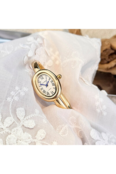 Choice1 Gold White Elegant Roman Numeral Dial Quadro French Style Ladies Quar...