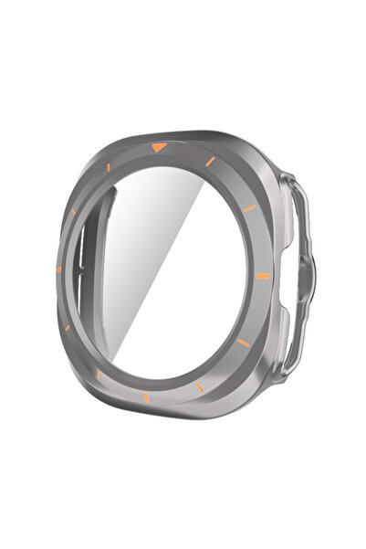 Choice6 ساعة Watch 7 Ultra مقاس 47 مم، لون برتقالي تيتانيوم، غطاء حماية صلب م...