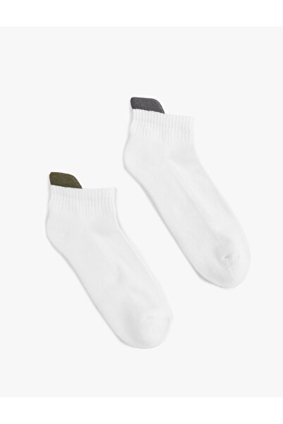 Koton Color Contrast Detailed Cotton 2-Piece Towel Booties Socks Set