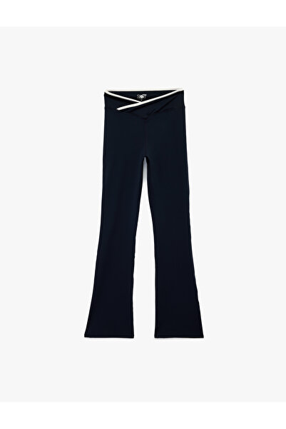 Koton εφαρμοστό Ασύμμετρο Αθλητικό Κολάν Ψηλόμεσο με ρέλι καμπάνα