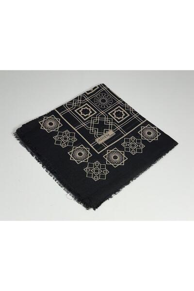 Sinem Emprime Koton Scarf - Black / Caramel-06289-06