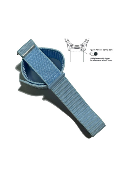 choice2 حزام نايلون مطاطي بتصميم جديد، لون أزرق جزيري، مقاس 22 مم، مزود بخطاف...