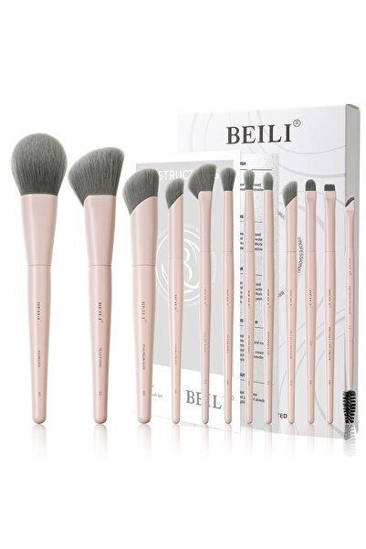 Choice FS12 BEILI Vegan Professional Makeup Brush Set 12 Pcs Corn Bamboo Silk...