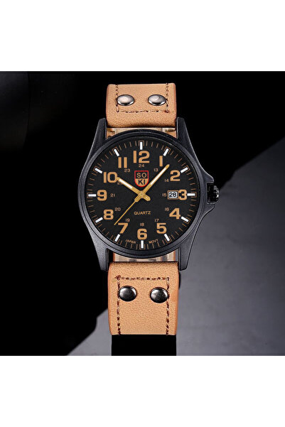 Choice3 Khaki Leisure Men's Wristwatch Quartz Leather Strap Watches Masculino...