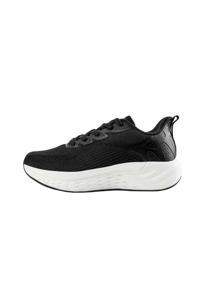 Patrick By Styli Black Lace-Up Running Sneakers