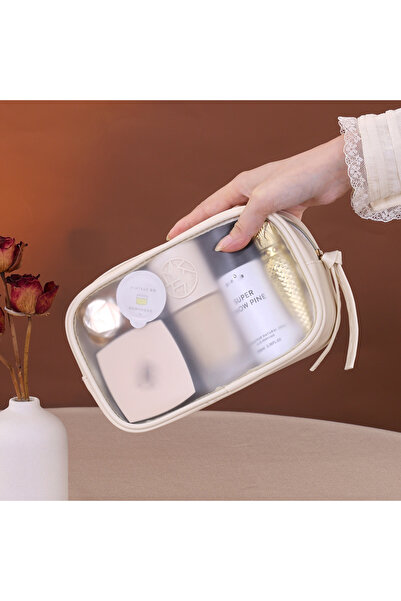 Choice1 1pc Medium 1pc multifunctional semi transparent makeup bag, cosmetics...