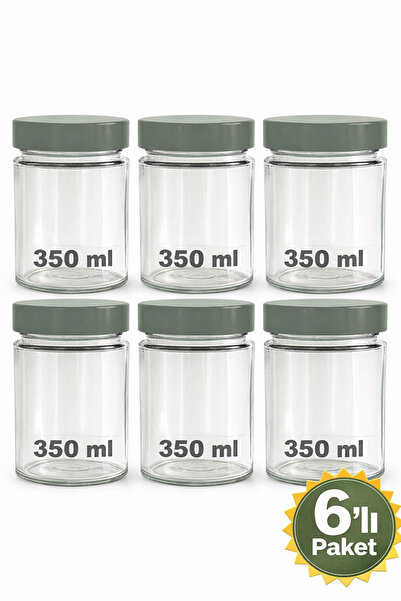 FRY 350ml Vidalı Kapaklı Cam Kavanoz Erzak Baharat Saklama Seti 6lı Set