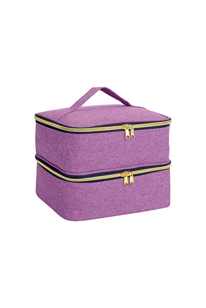 Choice1 Purple Nail Polish Organizer Handheld Double Layer CosmeticOrganizer ...