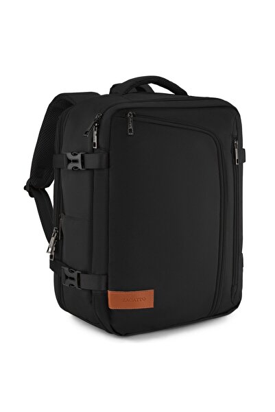 zagatto Rucsac de călătorie pentru avion, extensibil, negru, bagaj de mână 40...