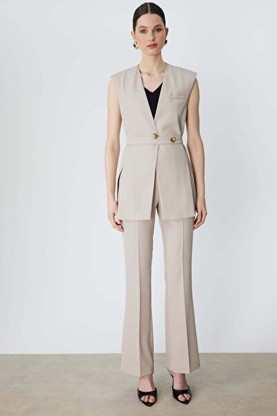 Ekol Beli Dikişli İspanyol Paça Pantolon