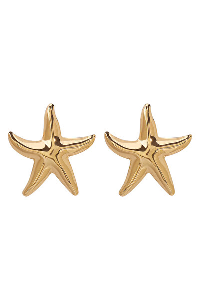 Choice Gold-color European and American Fashion Metal Starfish Earrings Ins e...