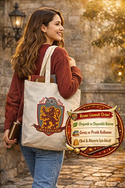 TOYFEST Harry Potter Gryffindor Tote Bag Bag Warner Bros Licensed Tote Bag Sc...
