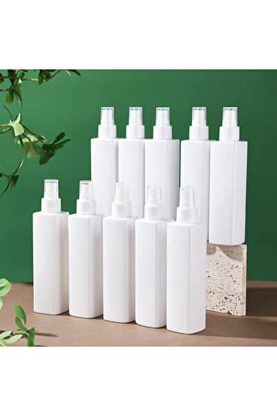 Choice1 زجاجات بخاخ بلاستيكية بيضاء سعة 200 مل، 10 قطع، فارغة، قابلة لإعادة ا...