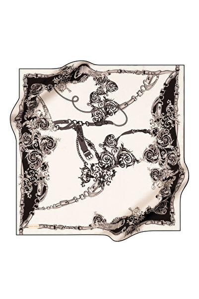 Pierre Cardin White 90X90 Silk Crepe Satin Scarf