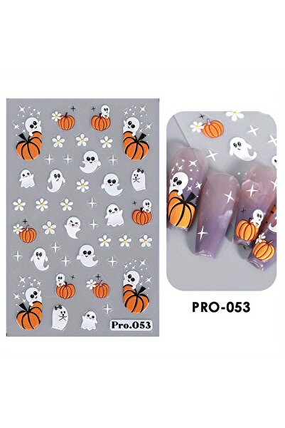 Choice1 ملصقات تزيين الأظافر PRO-053 بتصميمات كرتونية لأشباح وقرع، لطيفة ومخي...