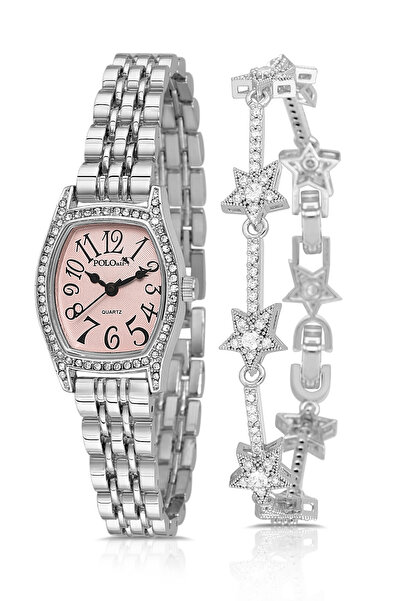 Polo Air Vintage Numerals Women Wristwatch Star Bracelet Combination Silver P...