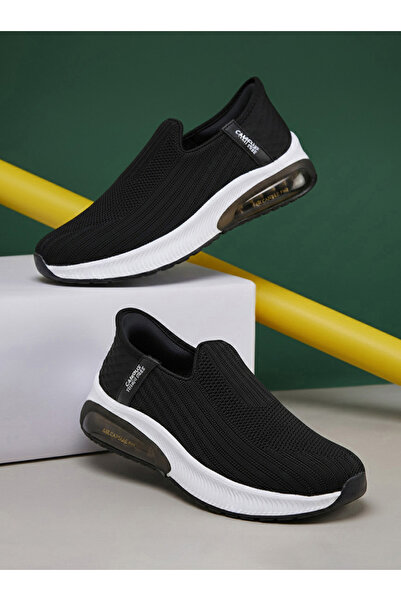 Campus حذاء رياضي رياضي أسود سهل الارتداء