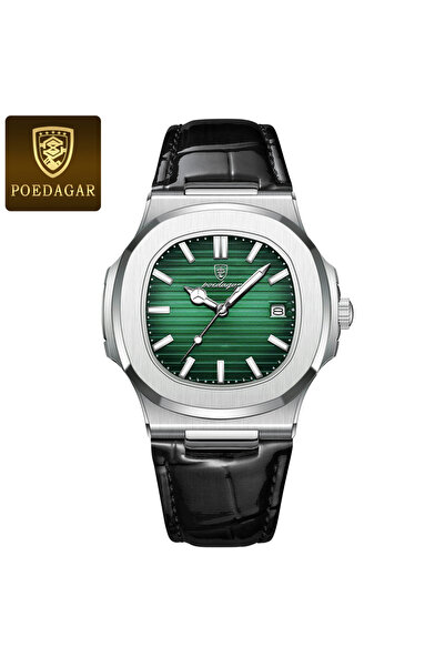Choice4 613 Silver Green Top Luxury Man Watch Date Waterproof Luminous Leathe...