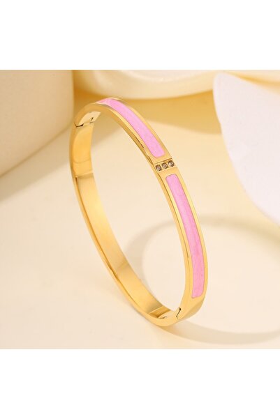 Choice1 Pink C ZAKOL New Buling Pink Crystal Zirconia Stainless Steel Bracele...